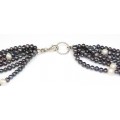 elegant colier de perle tahitiene " seed pearls " & perle de cultura